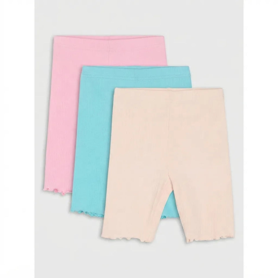 Sinsay Girl's Pastel Multicolor 3-Pack Ribbed Cycling Shorts