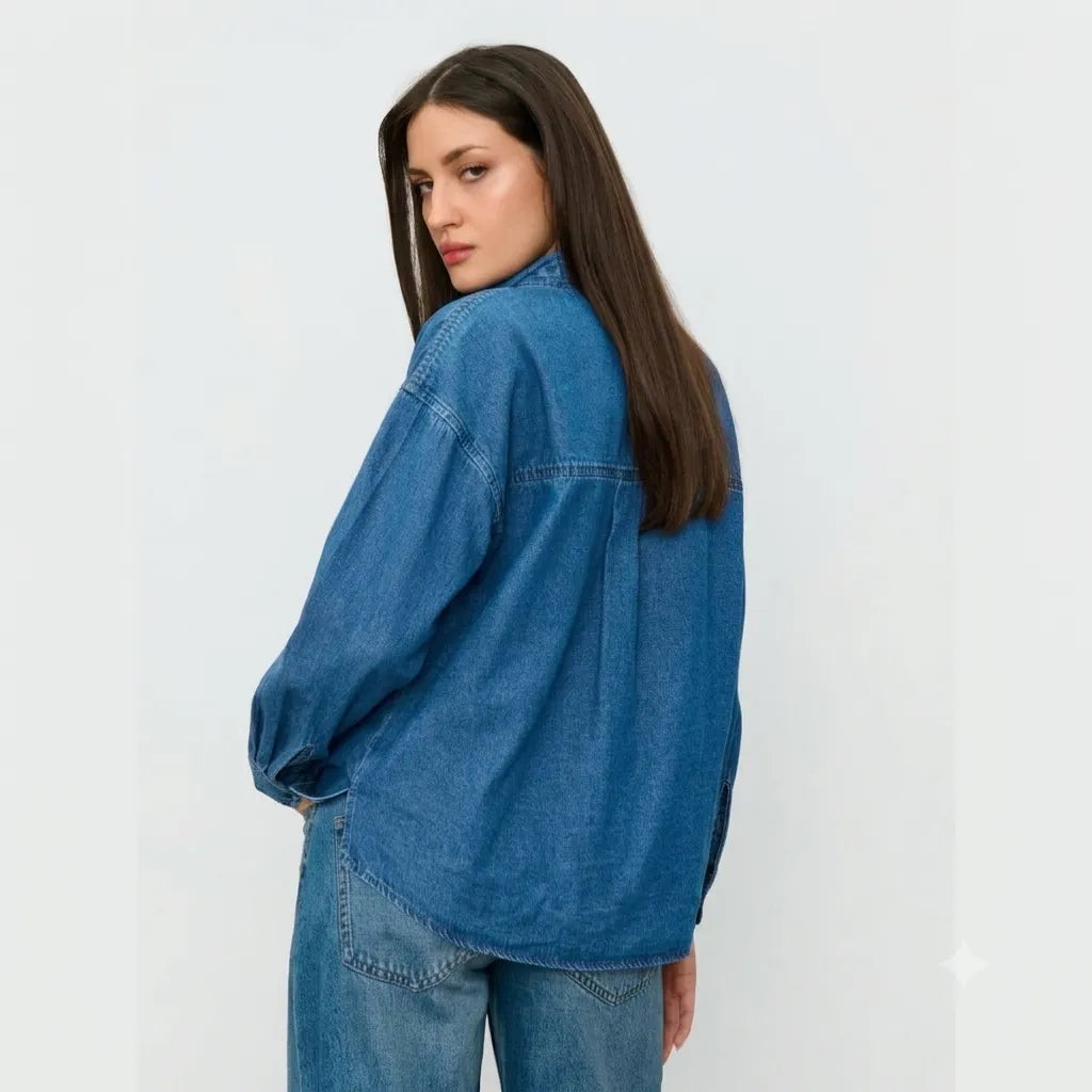 Sinsay Women's Blue Long Sleeve Shirt