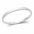 A polished silver bangle bracelet with the engraved text 'FIND THE SILVER LINING' visible on the inside, shown on a clean white background.