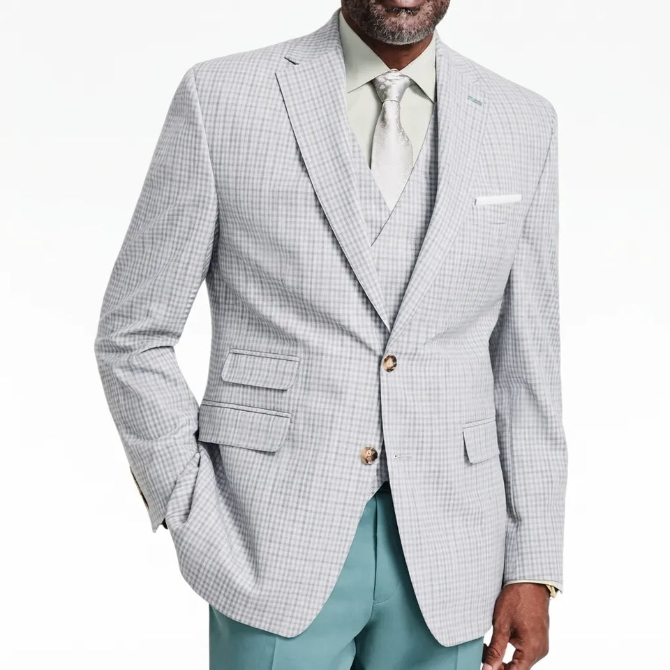 Tayion Men's Gray Classic fit Suit Jacket Blazer