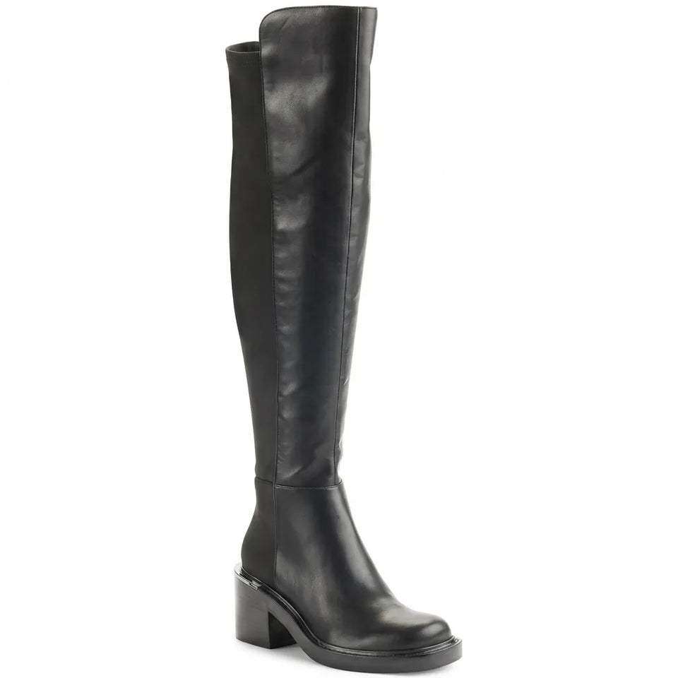 DKNY Women's Black Leather Dina Tall Boots