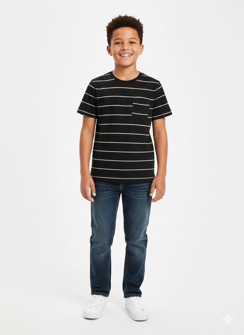Cat & Jack Boys' Striped Short Sleeve Pocket Blouse | Cat & Jack in Lebanon