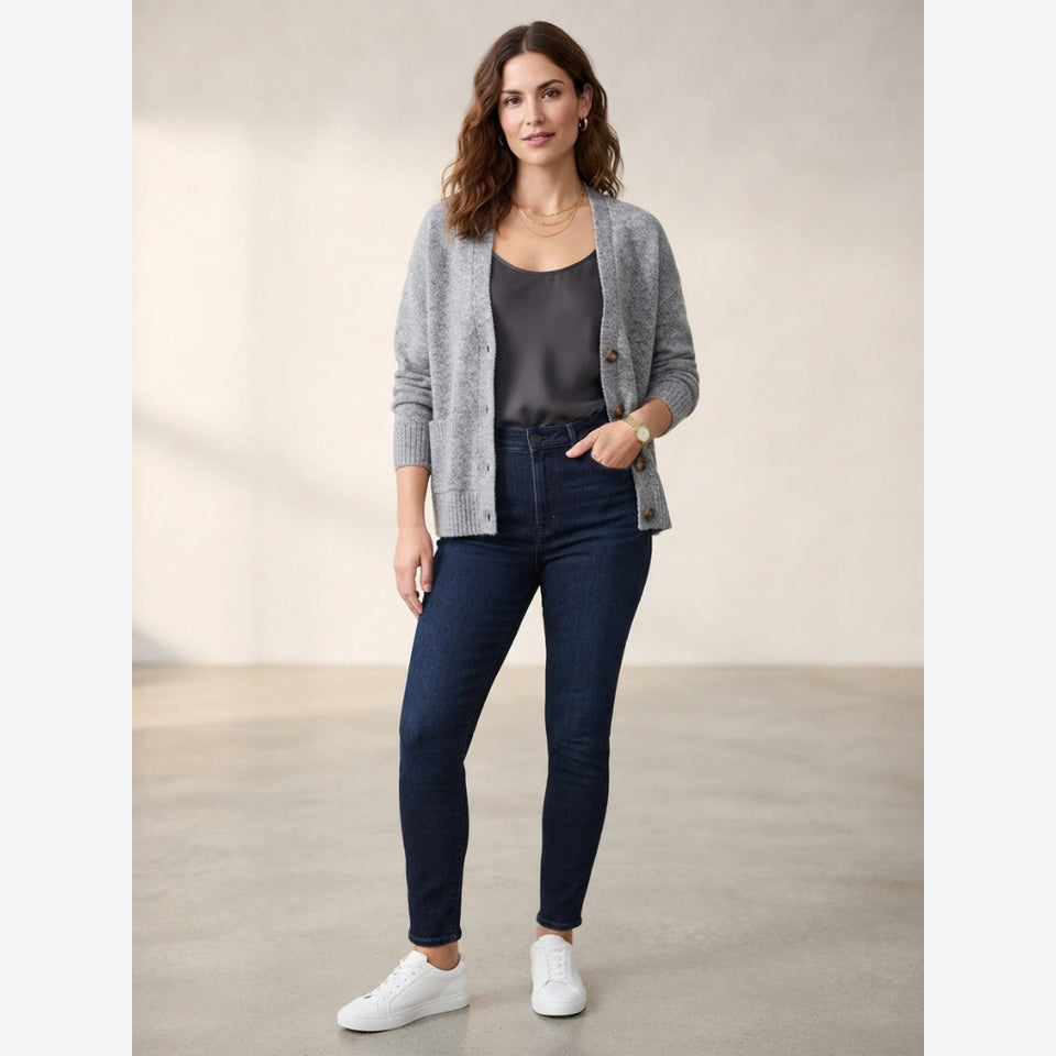 Ella Moss Women's Grey Knit Cardigan