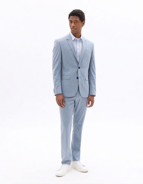 Celio Men's Blue Modern Fit Textured Blazer|Celio In Lebanon