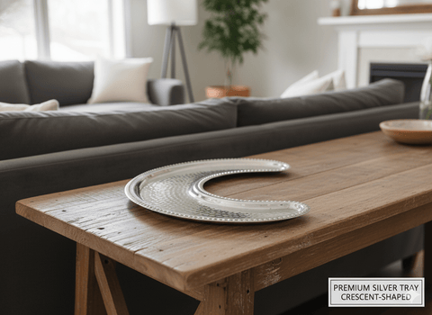 Lucky Tiger Stainless Steel Moon Curve Large Tray  48cmx16cm (MNCL-48)