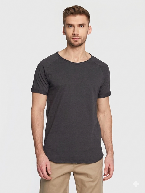 Rebel Men's Charcoal Grey Crew Neck Short Sleeve T-Shirt | Rebel in Lebanon