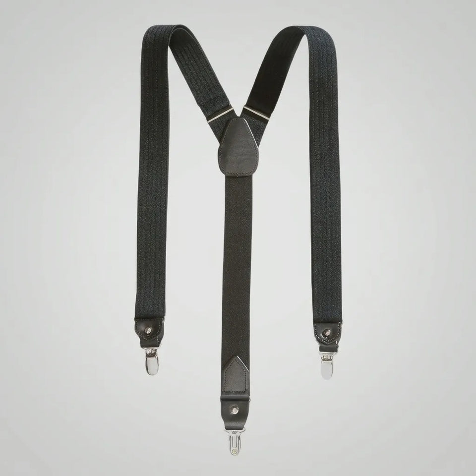 Club Room Men's Black Dress Clip End Adjustable Suspenders