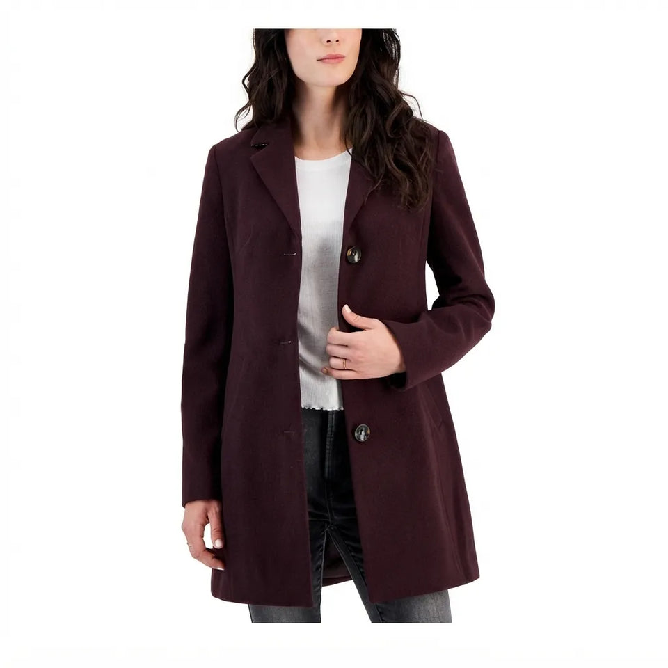 Maralyn & Me Women's Plum Reefer Coat