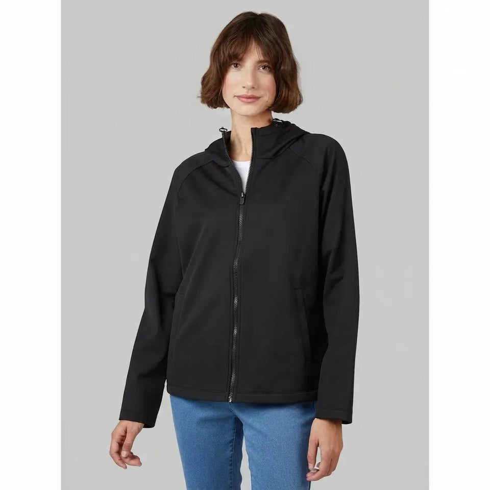 32 Degrees Women's Black Softshell Hooded Jacket