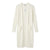 525 Women's Cream Ribbed Knit With Pockets And Side Slits Long Cardigan