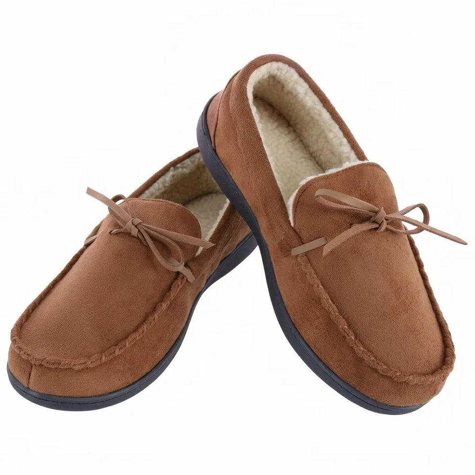 Isotoner Men's Brown Microsuede Nigel Moccasin Slipper