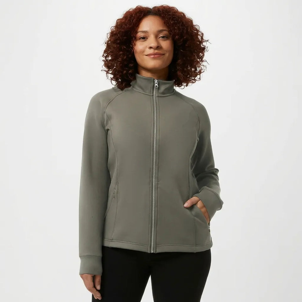 32 Degrees Women's Khaki Green Heat Zip-Up Jacket