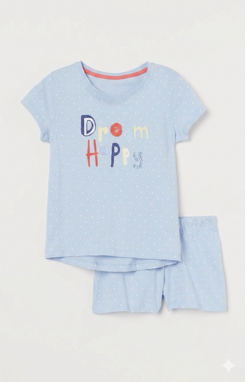 H&M Girl's Baby Blue 2 pc Pajama Short Set | H&M  in Lebanon