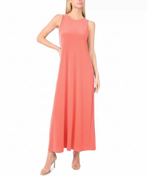 Vince Camuto Women's Coral Sleeveless Keyhole-Back Crewneck Maxi Dress|Vince Camuto In Lebanon