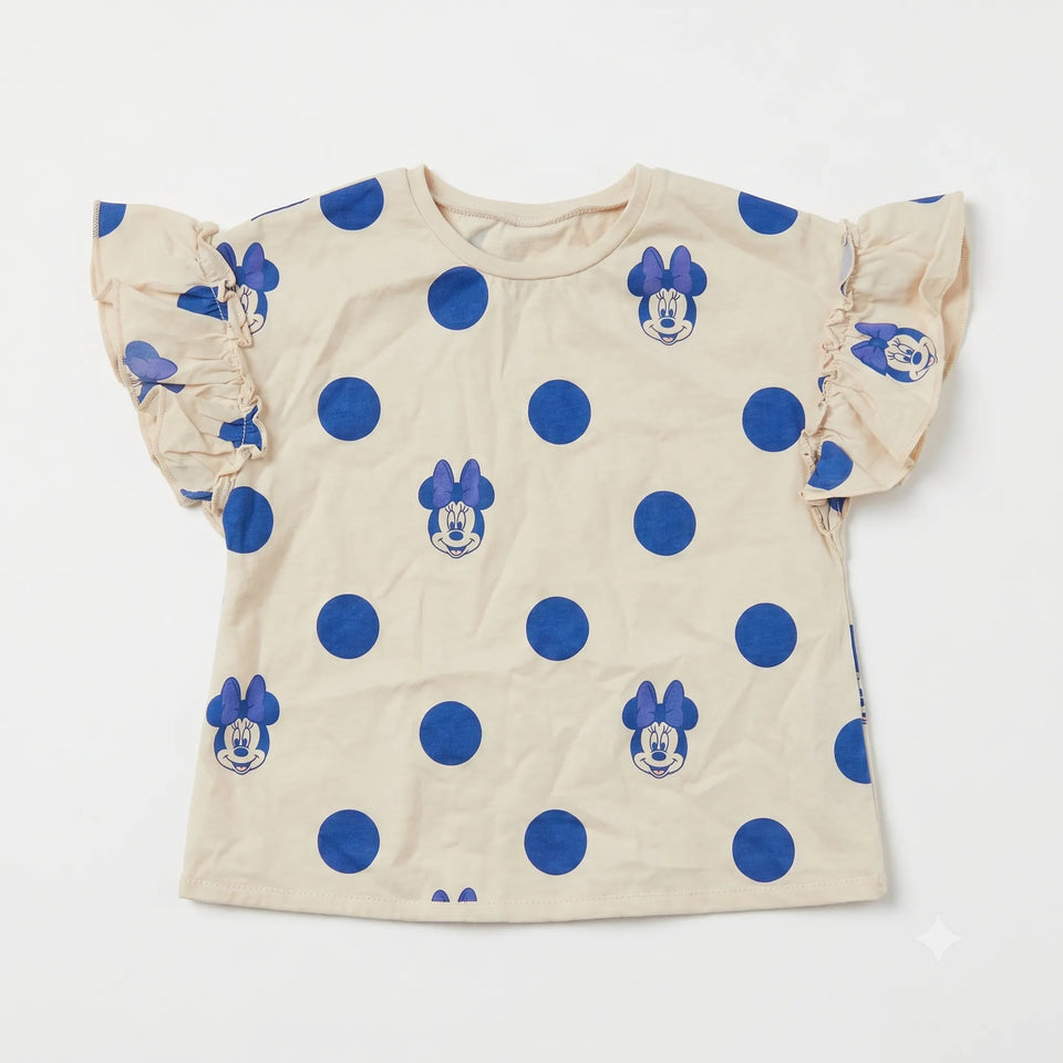 Zara Baby Girl's Greige With Ruffled Sleeves T-Shirt| Zara in Lebanon