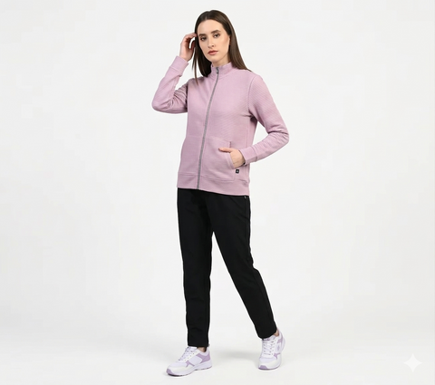 Skechers Women's Light Purple GoWalk Ribbed Full-Zip Jacket | Skechers in Lebanon