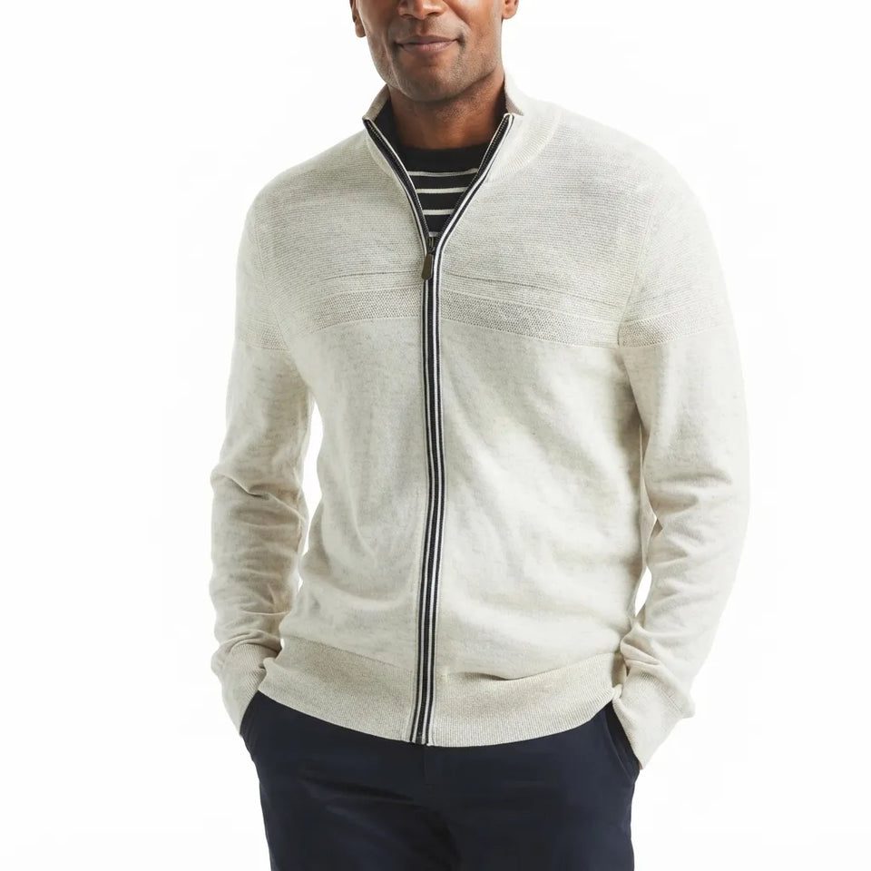 Nautica Men's White Big & Tall Navtech Mock-Neck Full-Zip Jacket