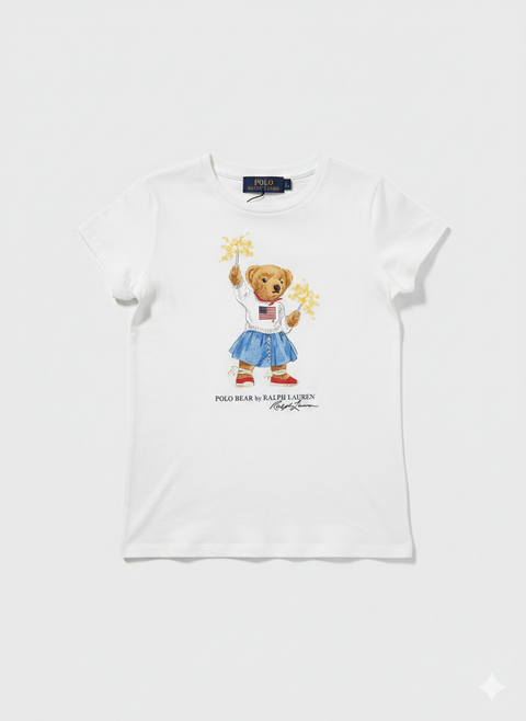 Polo Ralph Lauren Girls White Polo Bear Graphic T-Shirt | Polo Ralph Lauren in Lebanon