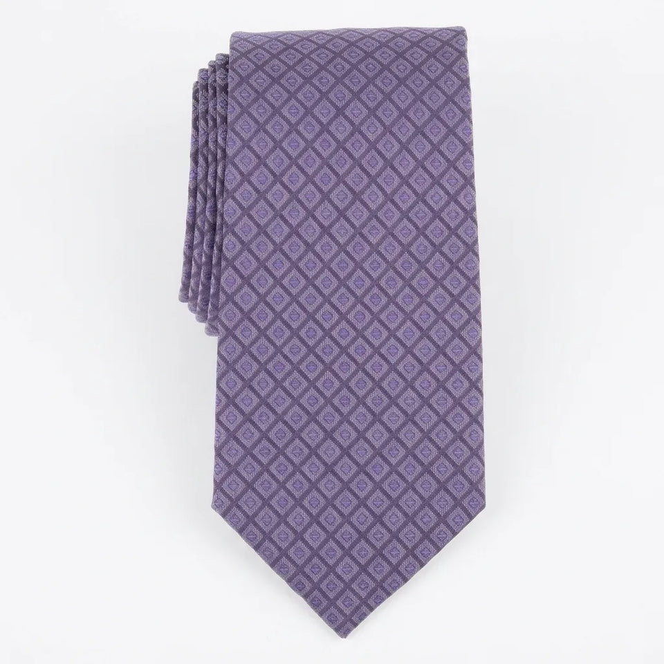Michael Kors Men's Dark Purple Lionel Diamond Pattern Neckties
