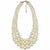 A multi-strand pearl necklace with a gold-tone clasp and extender chain, displayed on a clean white background.