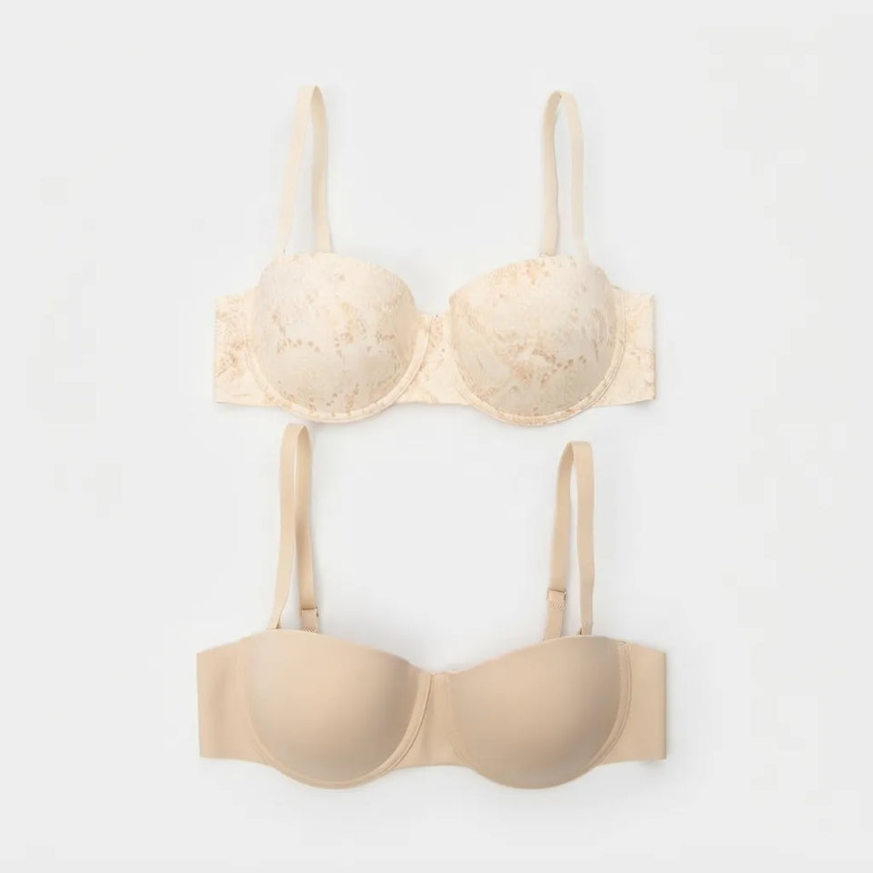 Sinsay Women's Beige/Cream 2-Pack Bra