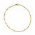 A delicate yellow gold chain necklace with small bead accents along the chain, displayed in a circular shape on a clean white background.