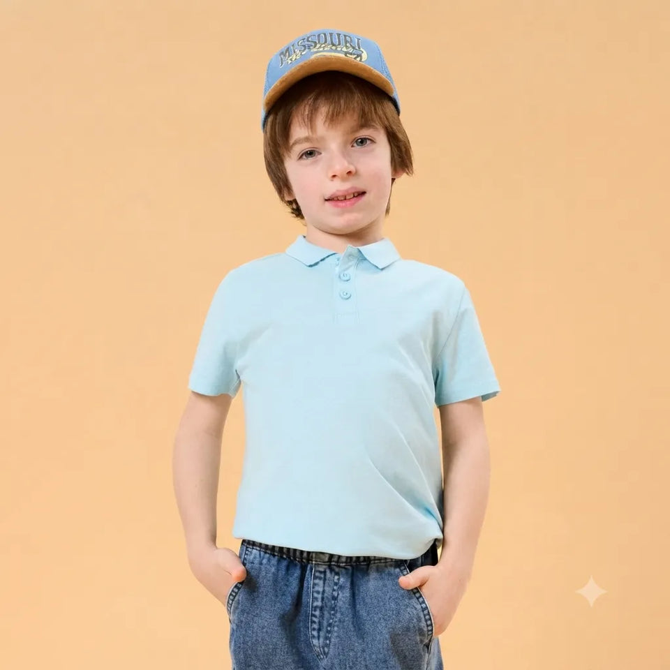 Sinsay Boy's Baby Blue Short Sleeve Polo