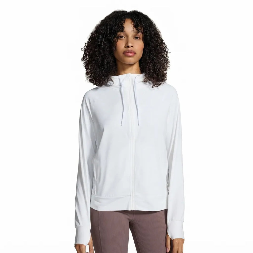 Mondetta Women's White The Ultra-Light Full Zip Jacket