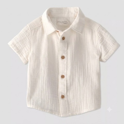 Little Planet by Carter's Baby Boy's Off White Organic Woven Shirt|Little Planet by Carter's In Lebanon