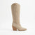 Madden Girl Women's Beige Arizona Natural Fabric Heeled Boots