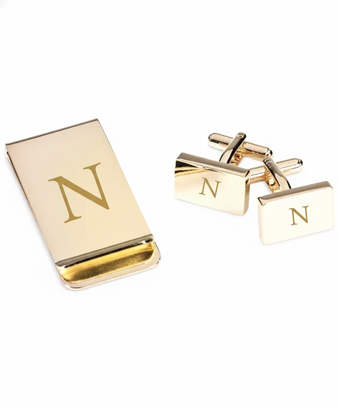 Bey Berk Men's Gold Plated Cufflinks and Money Clip Set |Bey Berk In Lebanon