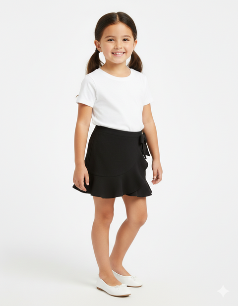 Aqua Girls Black Ruffle Wrap Skirts| Aqua  in Lebanon