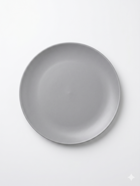 SD Minimalist Matte Grey Ceramic Round Dinner Plate | SD in Lebanon