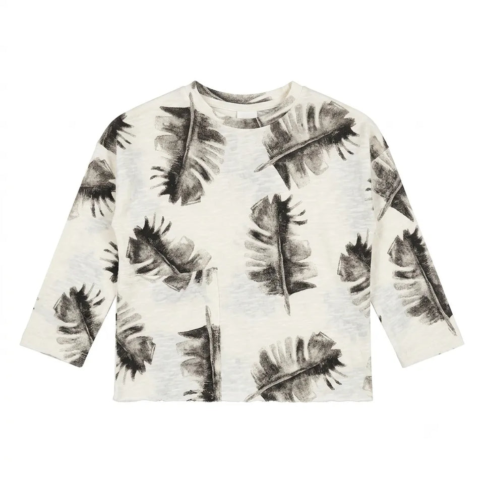 Zara Baby Boy’s White /Grey Floral Leaf PrintedLong-Sleeve Blouse | Zara in Lebanon