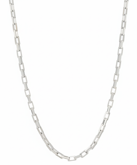 SD Women's Silver-Tone Tone Rectangle Link Chain Necklace|SD In Lebanon