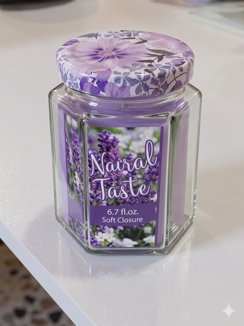 SD Lavender Botanical Stem Clear Glass Tumbler / Storage Jar | SD in Lebanon