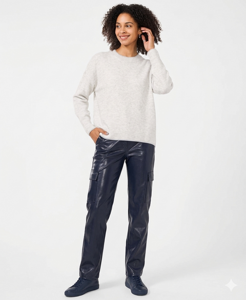 Vince Camuto Women's Light Gray  Lurex-Trim Knit Sweater | Vince Camuto in Lebanon