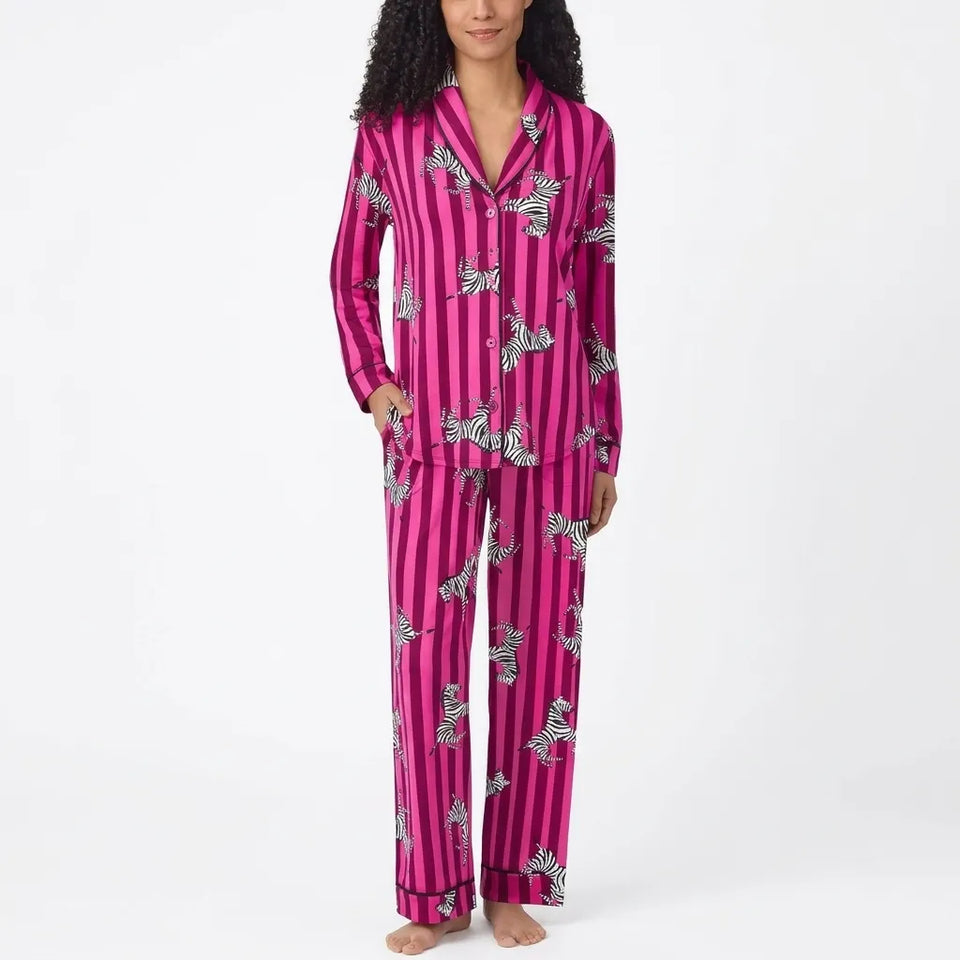 Room Service Women's Pink Shawl Collar Pajama Set