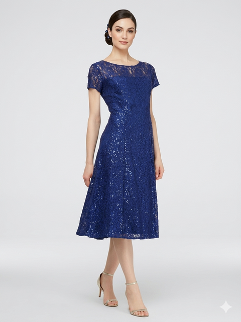 SLNY Women’s Chiffon Tiered Cold-Shoulder Cocktail Dress | SLNY in Lebanon