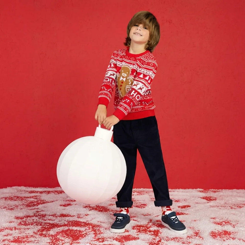 Sinsay Boy's Red Christmas Featuring Gingerbread Sweater