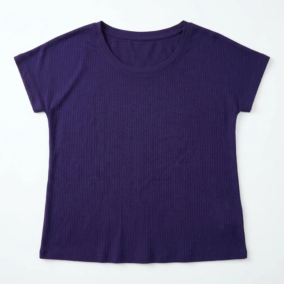Felina Women's Navy Slub Crew Short Sleeve Tshirt