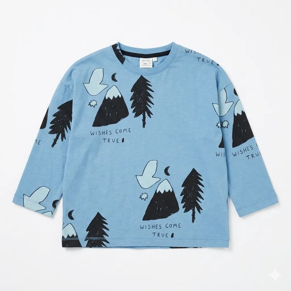 Zara Boy's Blue Tree "Wishes Come True " PrintedLong SleeveBlouse | Zara in Lebanon