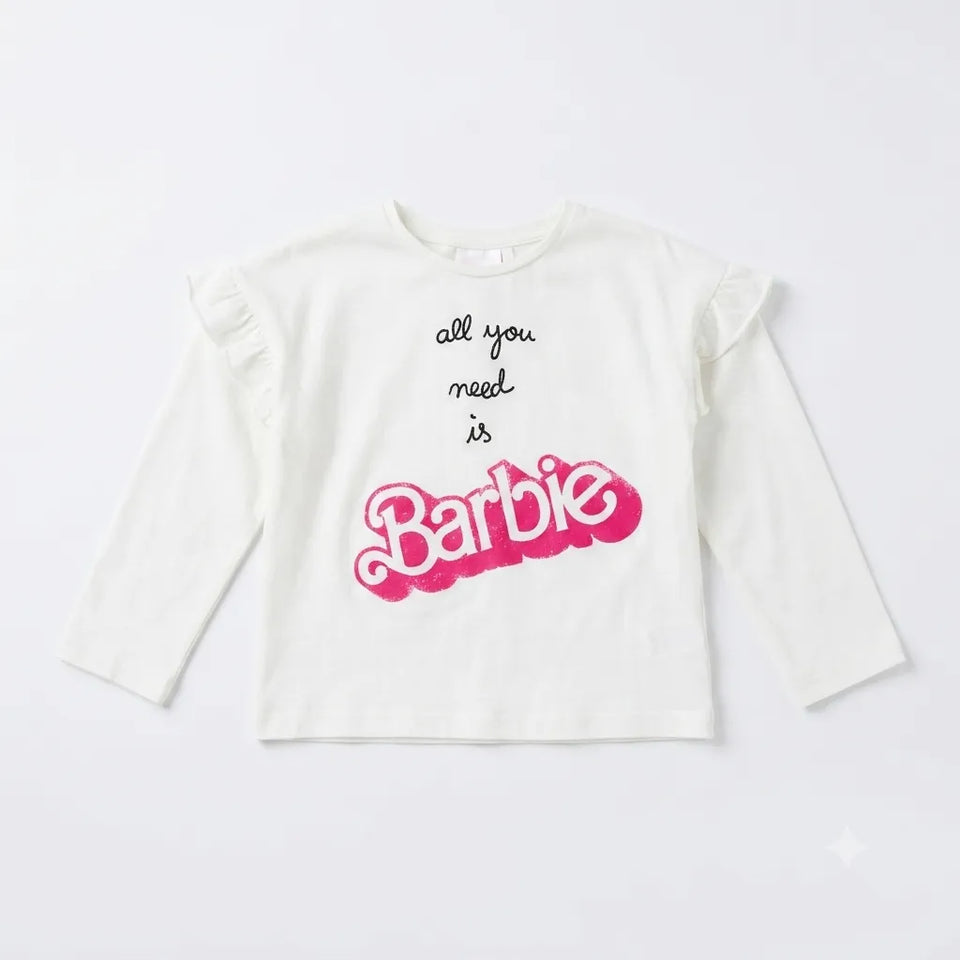 Zara Girl's White " Barbie " Printed Blouse| Zara in Lebanon