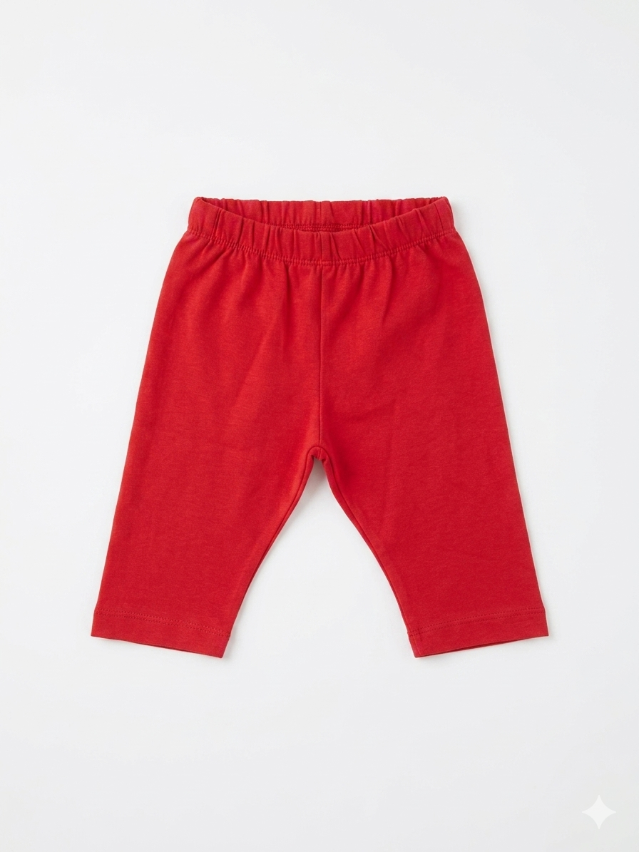 Top.Top Baby Boy Red Elastic Waistband Solid Cropped Leggings | Top.Top in Lebanon