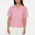 Buffalo David Bitton Women's Pink Linen Blend Short Sleeve Utility Button Front Shirt