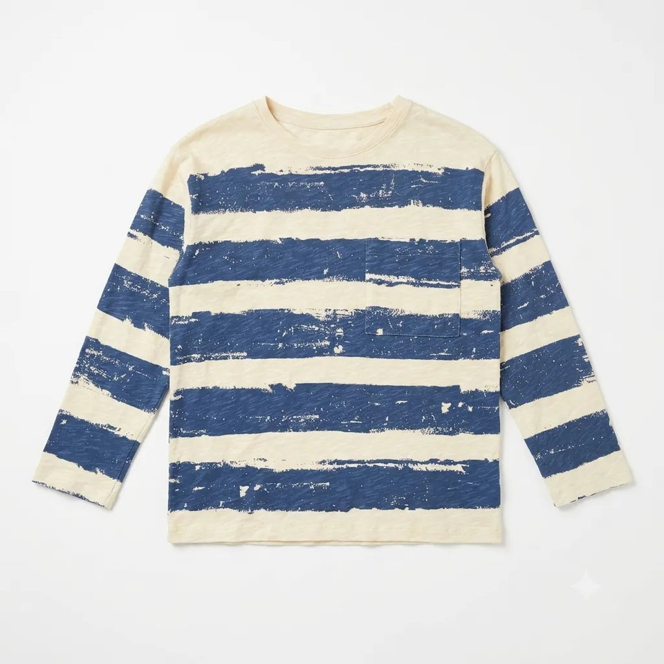 Zara Boy's Cream /Navy StripedLong SleeveBlouse | Zara in Lebanon