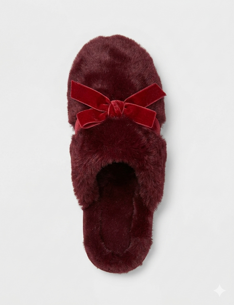 Auden Women's Burgundy Arbor Plush Scuff Slippers|Auden In Lebanon