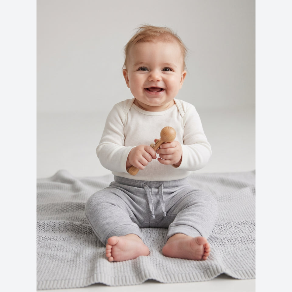 Sinsay Baby Boy's Grey Drawstring Cuffed Sweatpants