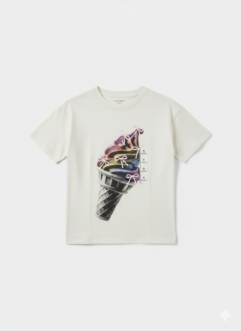 Cat & Jack Girls' Ice Cream Cone Oversized Graphic T-Shirt | Cat & Jack in Lebanon