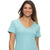 Felina Women's Baby Blue Slub Jersey V-Neck Short Sleeve T-Shirt